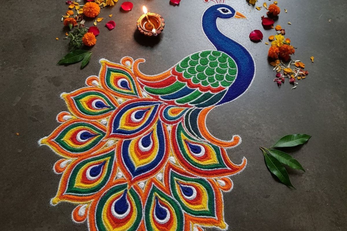 Peacock Rangoli Design