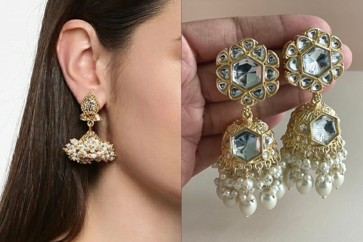 Latest Jhumka Designs: हर फंक्शन में चाहिए रॉयल लुक, तो जरूर देखे ये लेटेस्ट झुमके 5 Pearl Jhumkas – Graceful &Amp; Modern (Image Source: Pinterest)