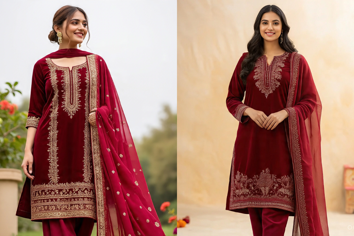 Latest Velvet Kurti Designs: सर्दियों की पार्टी के लिए स्टाइलिश, रॉयल और ट्रेंडिंग वेलवेट कुर्ती डिजाइंस 8 Red Velvet Kurti Designs