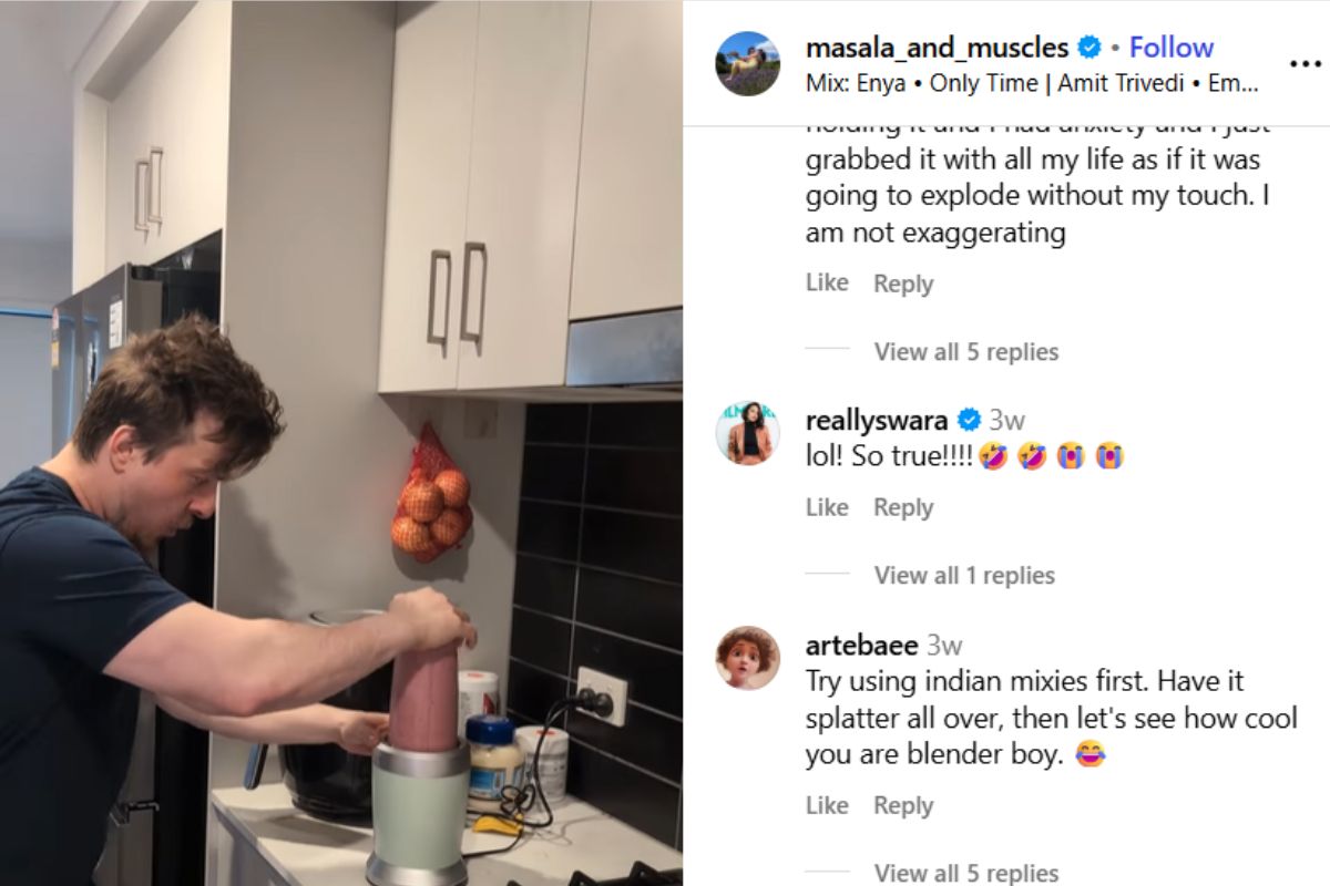 मिक्सर चलाने का देसी जुगाड़ देखकर फट पड़ी हंसी! स्वरा भास्कर ने भी कहा- बिल्कुल सही… वीडियो हुआ वायरल 1 Swara Bhaskar Comments On Australian Creators Viral Reel
