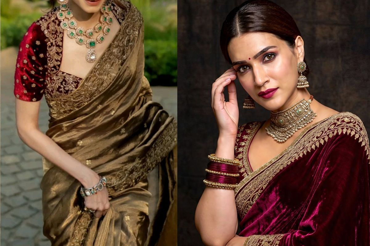 Velvet Silk Saree (Image Source: Pinterest)