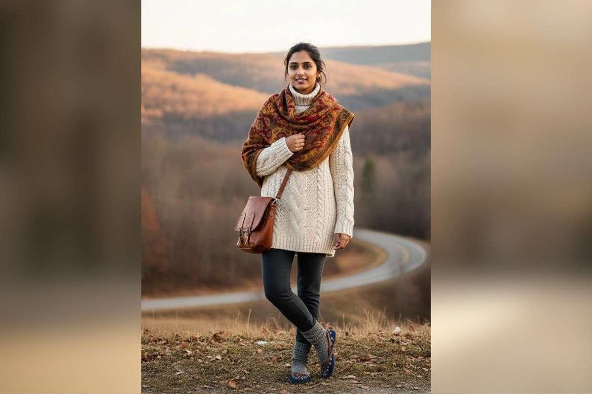 Warm Leggings And Long Sweater