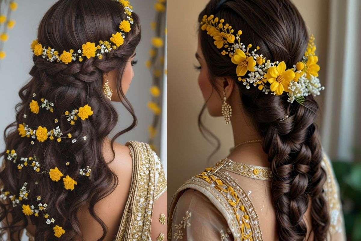 Yellow Chimes Bridal Hair Vine
