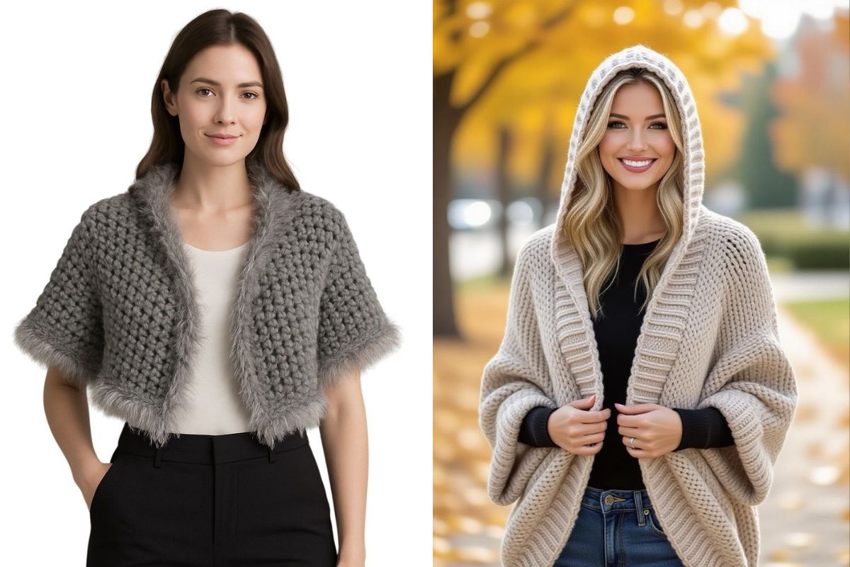 chunky knit shrug(Image source: Pinterest)