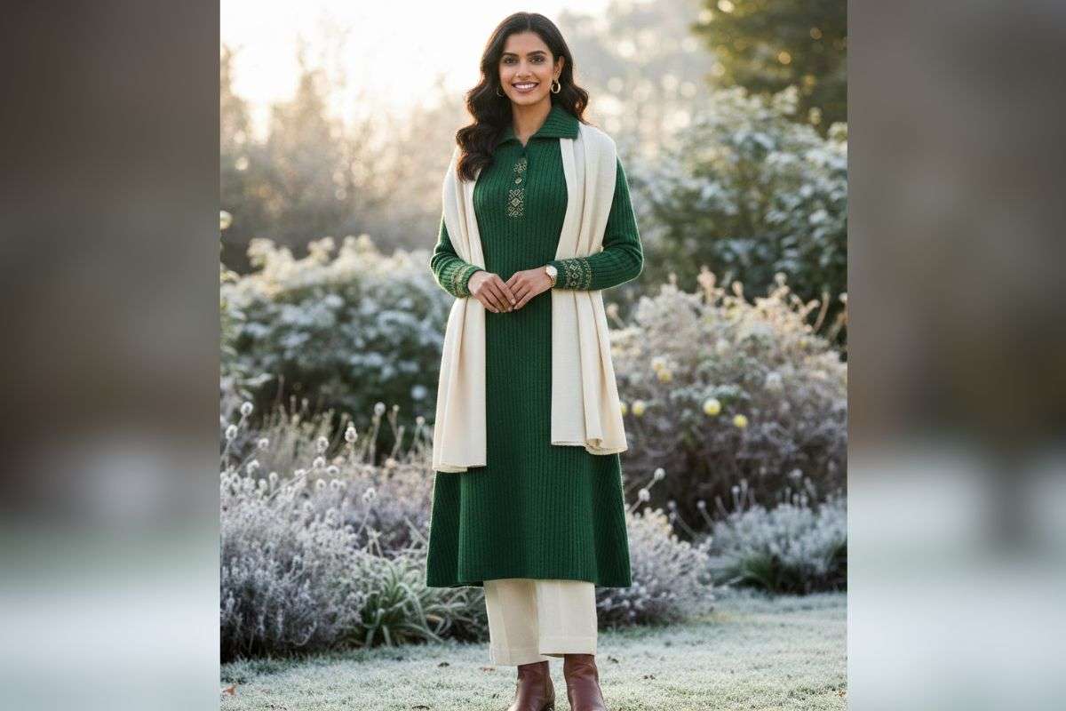 Winter Special Woolen Kurti Design: इन वूलन कुर्ती से ठंड में भी पाएं शानदार लुक, यहां देखें खूबसूरत डिजाइन 2 Collar Kurti