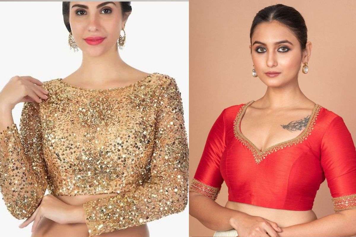 Blouse For Nayi Dulhan: हर दुल्हन की वार्डरोब में होना चाहिए ये 5 ब्लाउज, बढ़ाएंगे आपकी स्टाइल की शान 1 Golden Embroidered Blouse (Image Source: Pinterest)