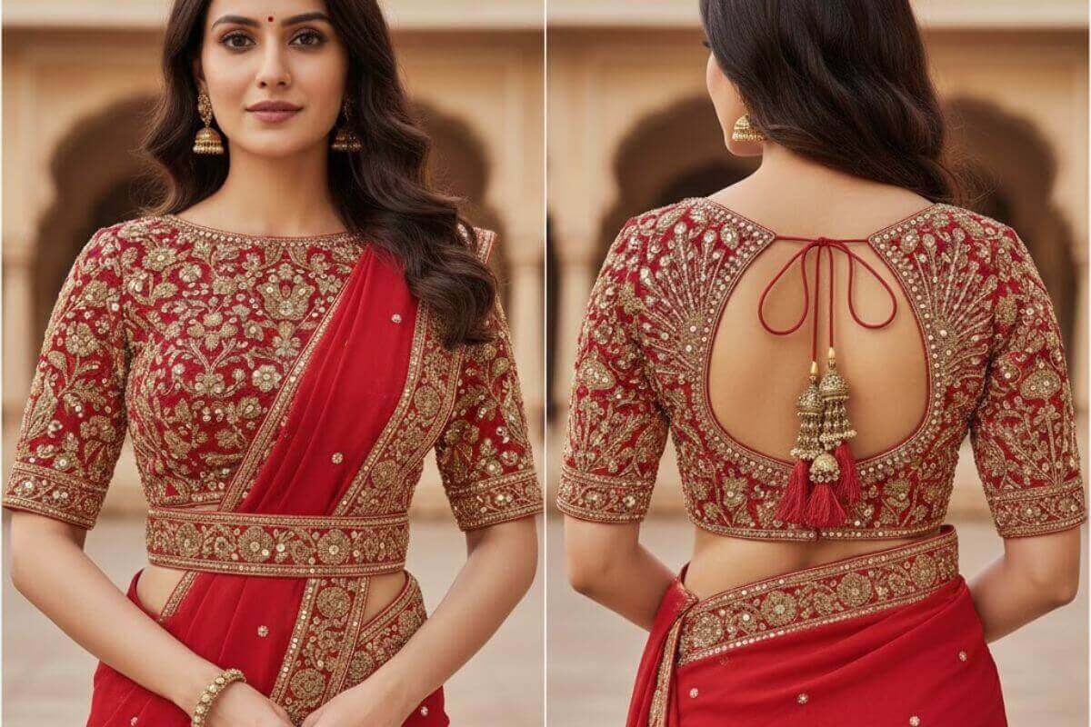 heavy work blouse design