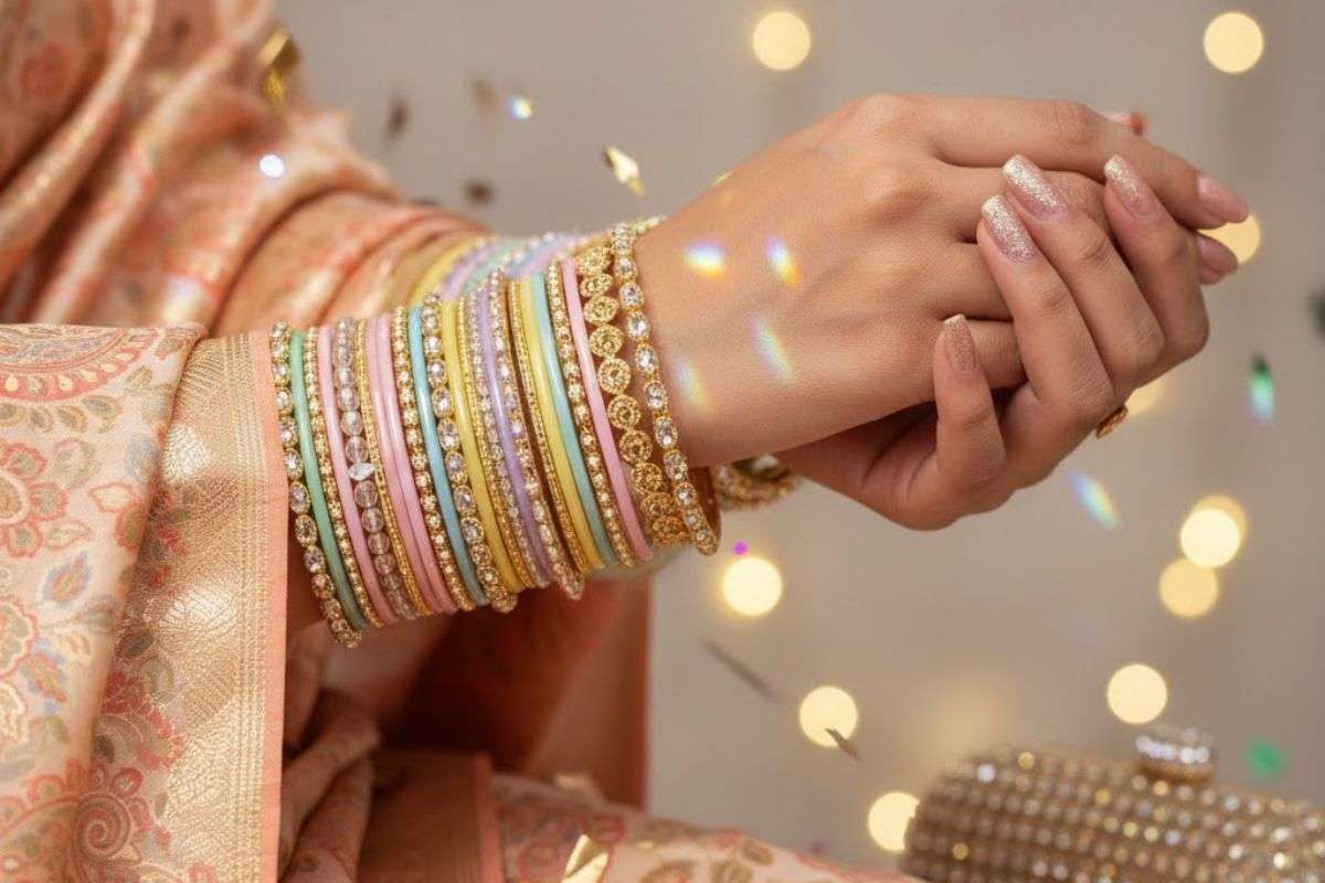 Bangles Design For Party Look: इन चूड़ियों से पार्टी लुक को बनाएं और भी शानदार, यहां देखें बेहतरीन बैंगल्स डिजाइन 4 Pastel Shade Bangles