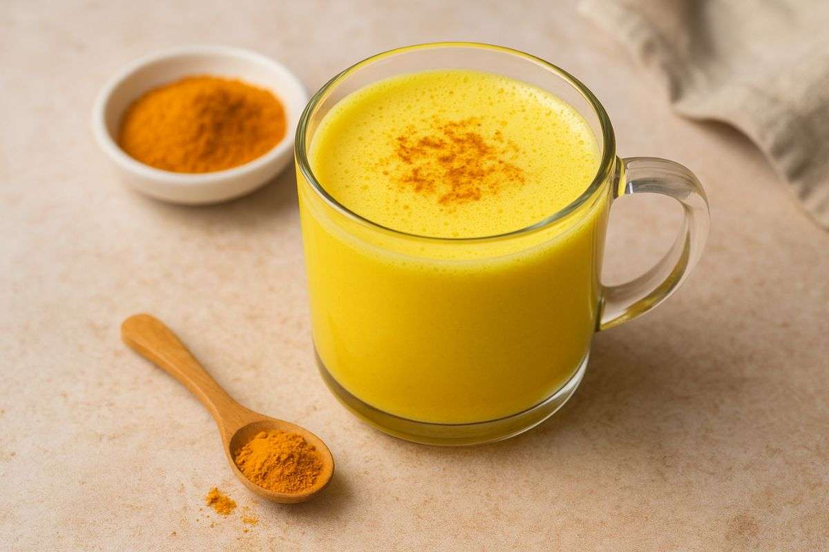 Winter Special Morning Drink: सर्दियों की सुबह को बनाइए ताजगी से भरपूर, ट्राई कीजिए ये 5 हेल्दी ड्रिंक 2 Turmuric Milk (Aigenerated)