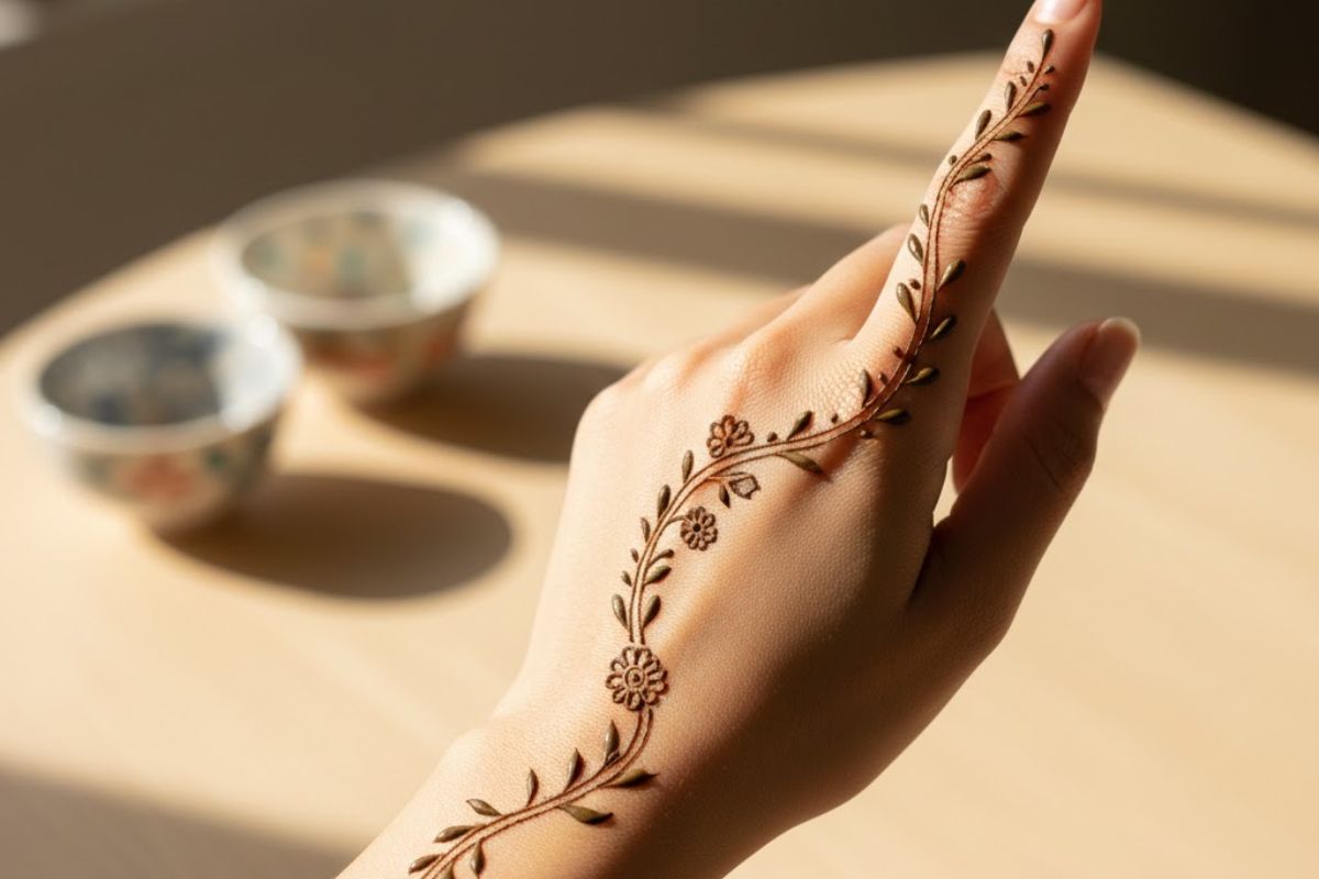 Very Simple Mehndi Design: हाथों को निखारें इन आसान और प्यारे मेहंदी डिज़ाइनों के साथ, देखने वाला हर कोई करेगा तारीफ 4 Vine Mehndi Desigen (Ai Generated)
