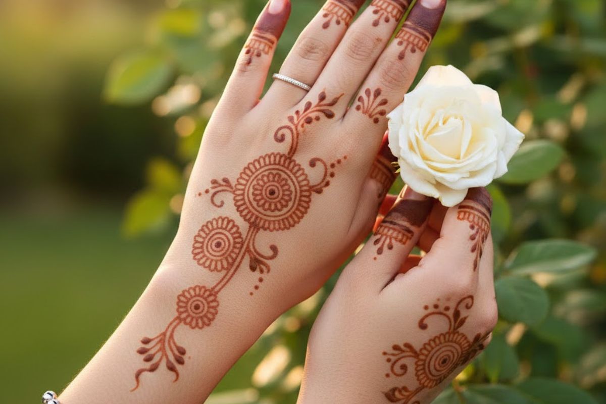 Makar Sankranti Special Mehndi Designs: मकर संक्राति पर हाथों में रचाएं मेहंदी के ये फैन्सी डिजाइन 2 Back Hand Minimal Look Mehndi Design