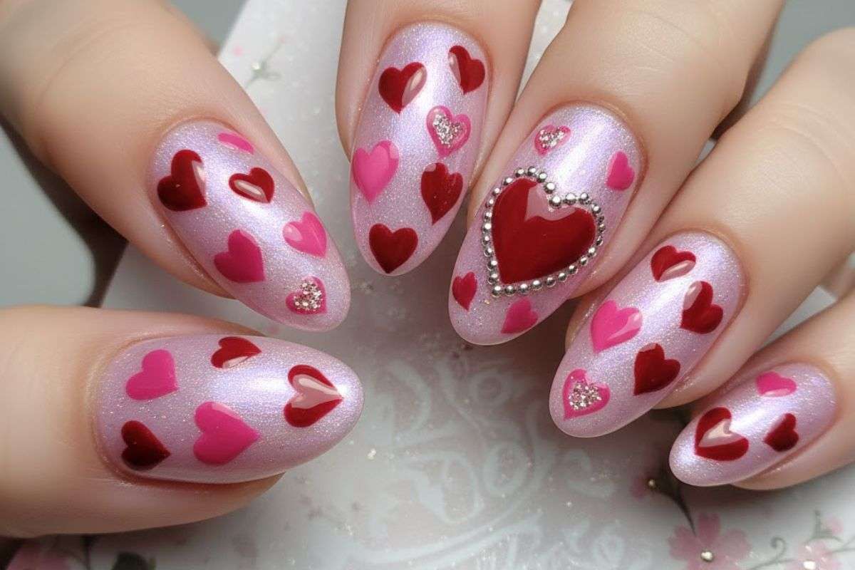 Heart Design Nail Art