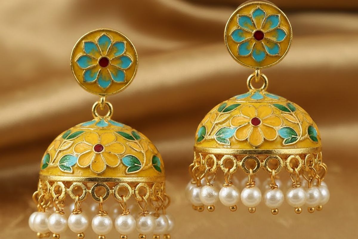 Meenakari Work Jhumka