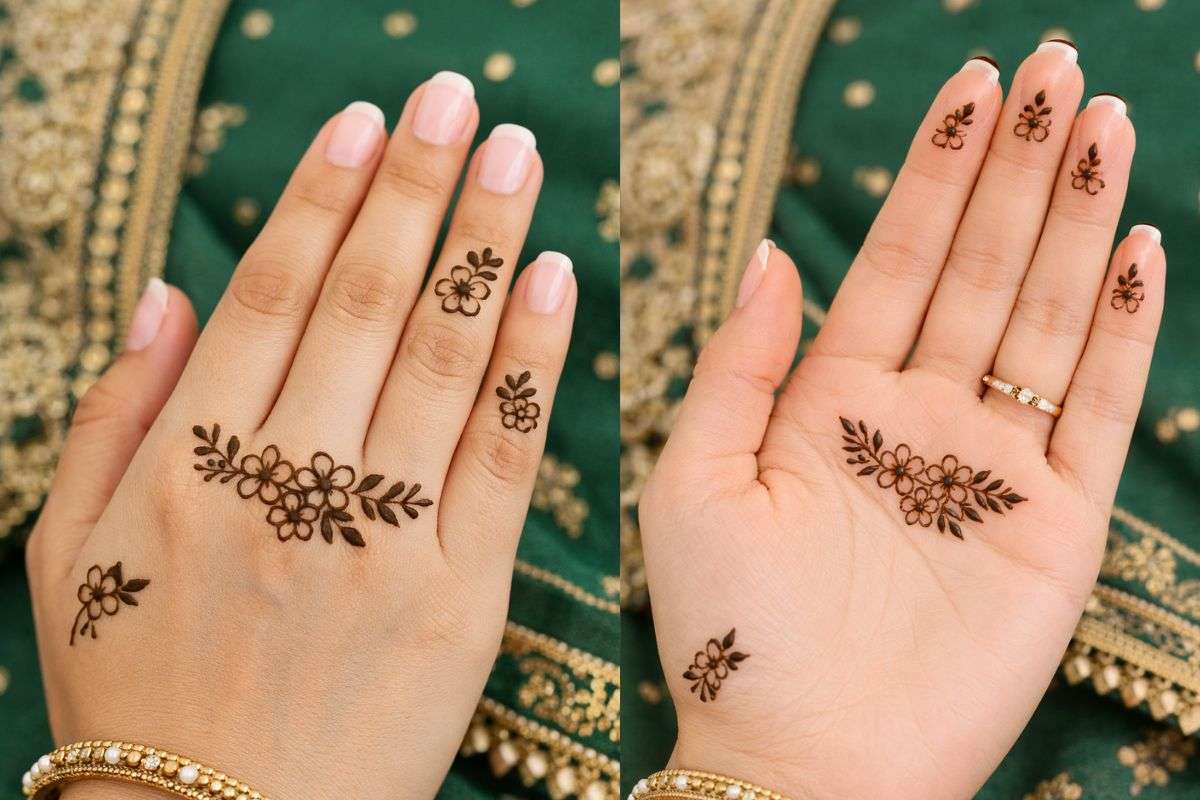 Minimal Floral Mehndi Design