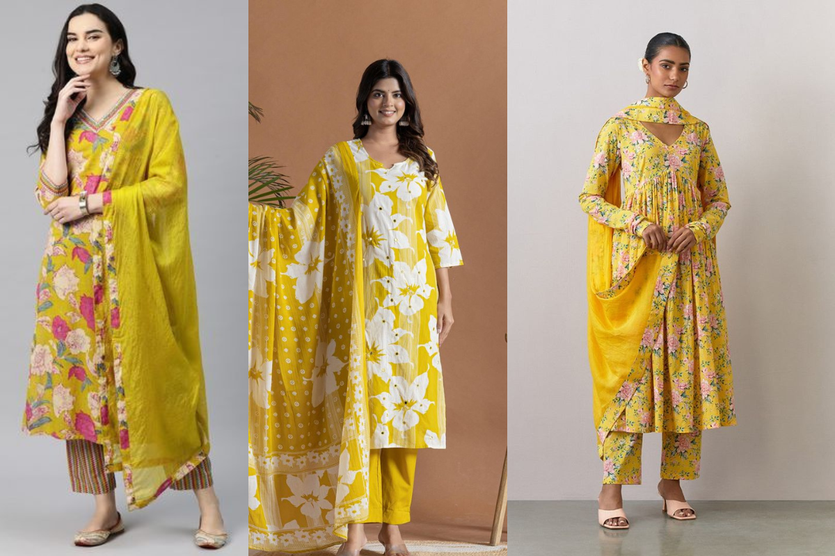 Printed Yellow Suit Design