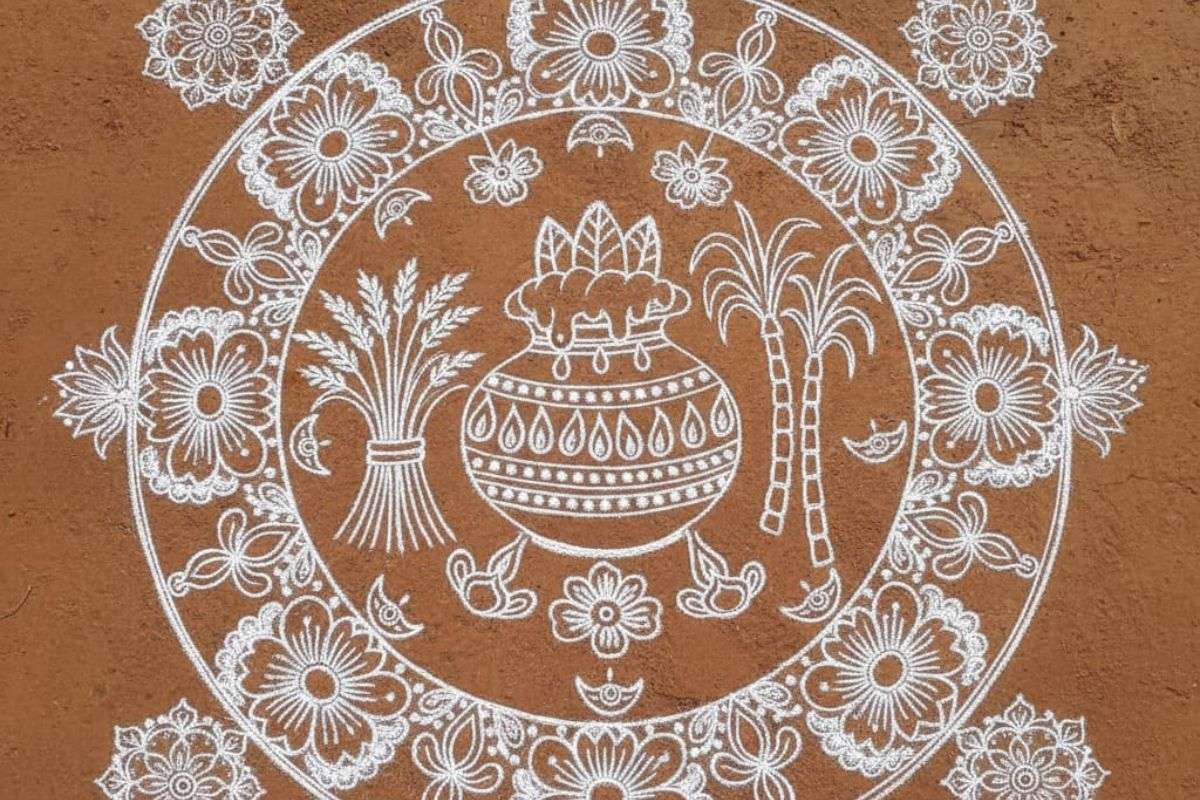 Simple Rice Flour Kolam