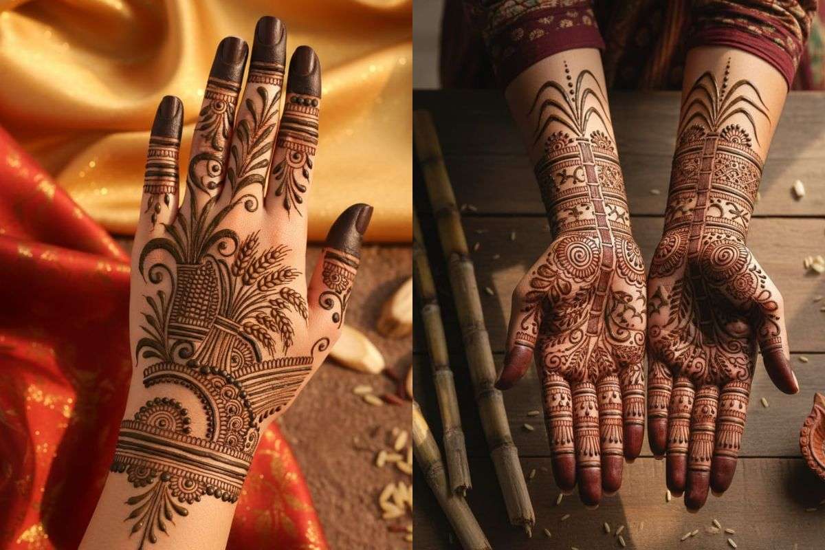 Sugarcane And Crop Themed Mehndi