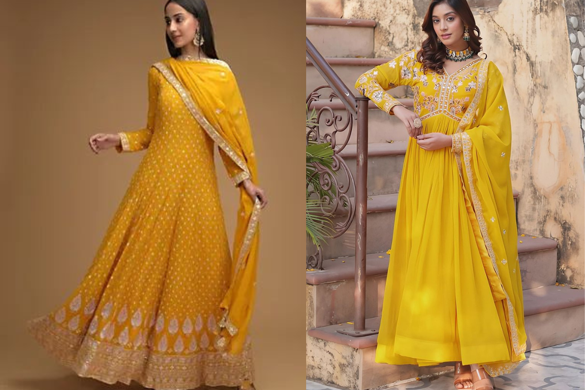 Yellow Anarkali Suit Design