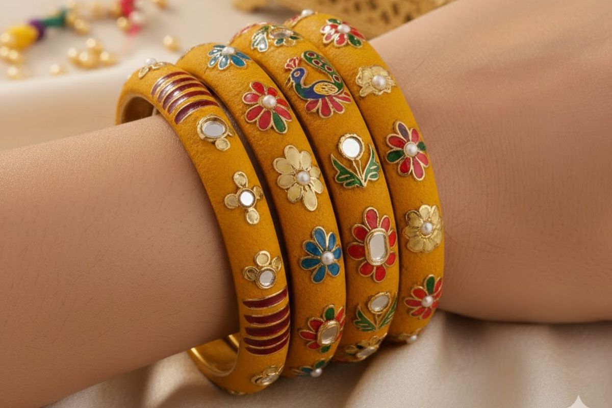 Yellow Lakh Bangles