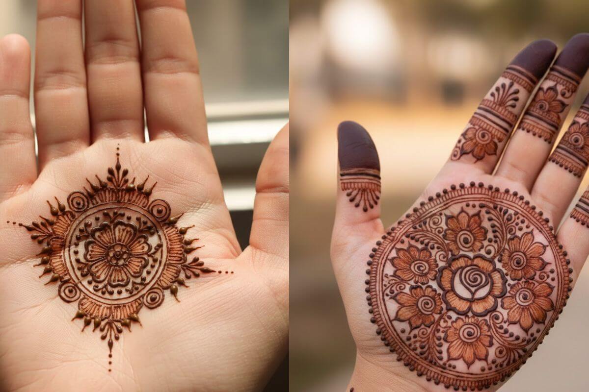 floral centre mehndi design
