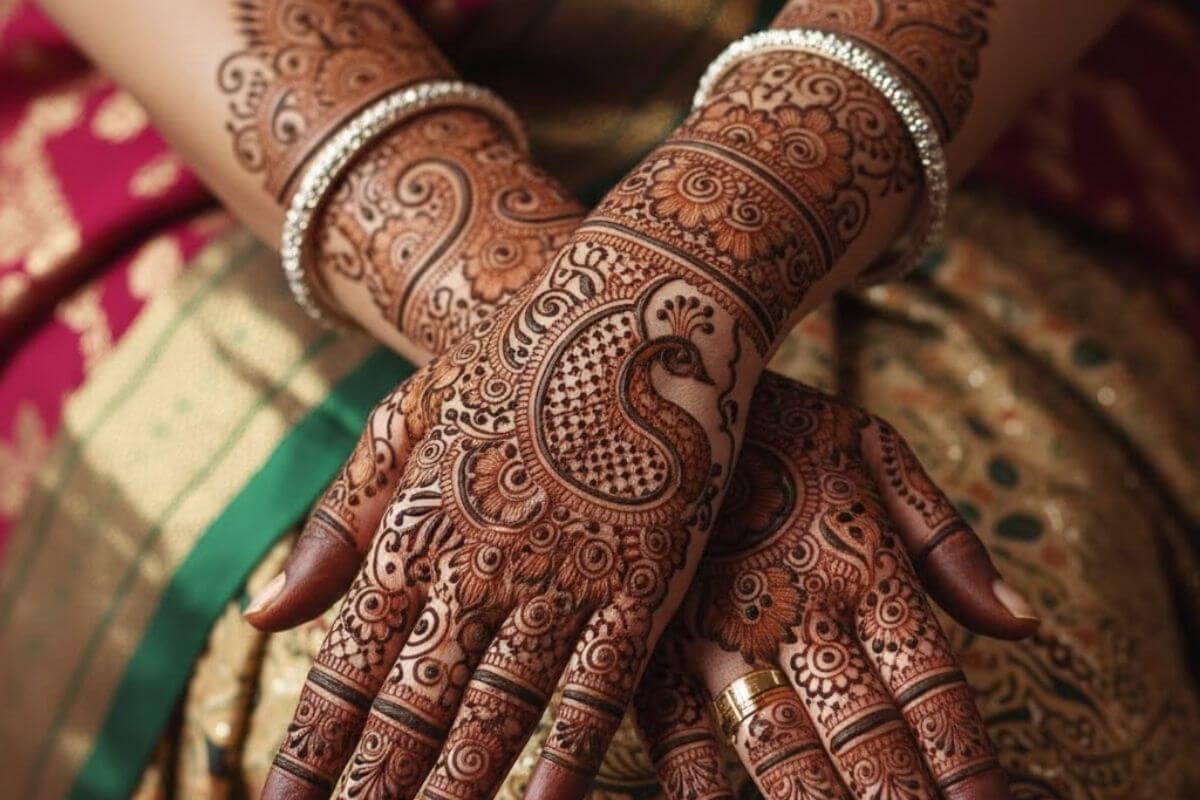 Full Hand Peacock Mehndi Design