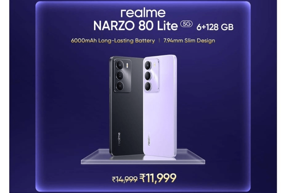 Realme के धाकड़ मॉडल्स की कीमत में हुई भारी कटौती, लॉन्च प्राइस से सस्ते में खरीदने का मिल रहा बढ़िया मौका 6 रियलमी नार्जो 80 लाइट 5जी प्राइस