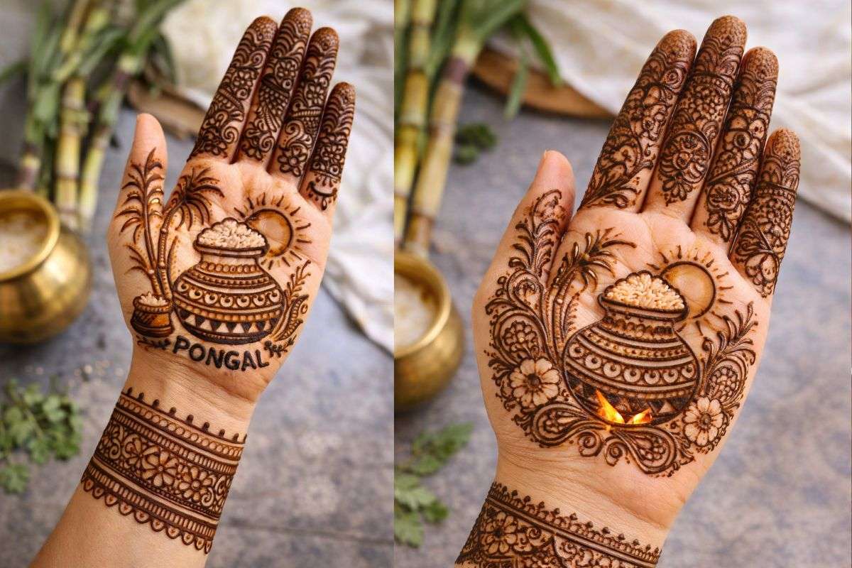 Pongal Tridional Mehndi Desigen
