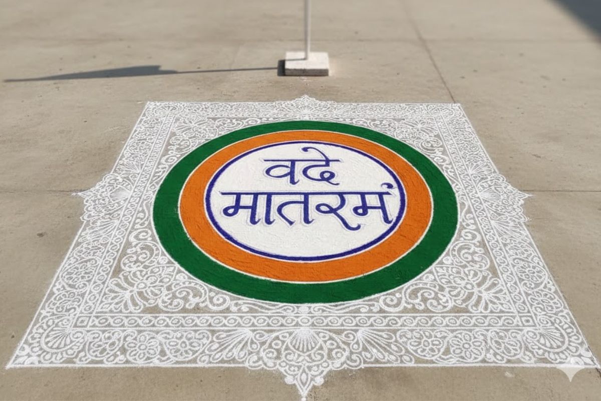 vande matr rangoli design