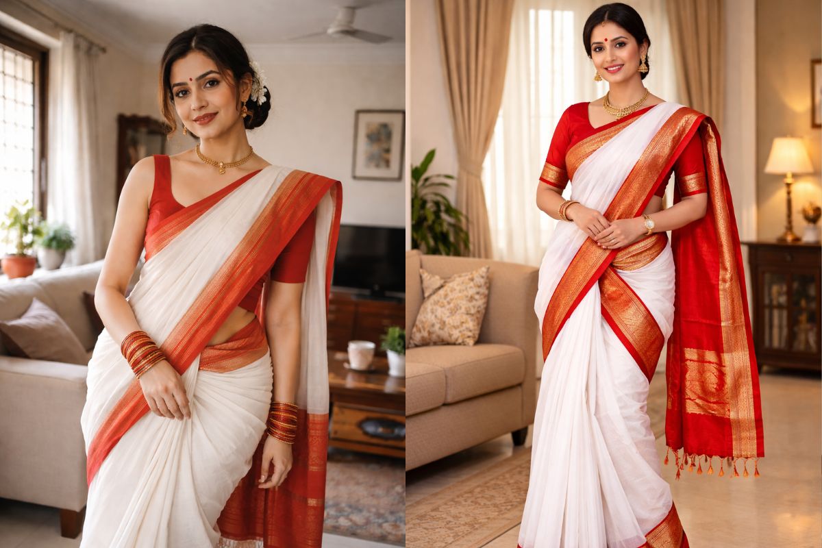 bengali drape saree