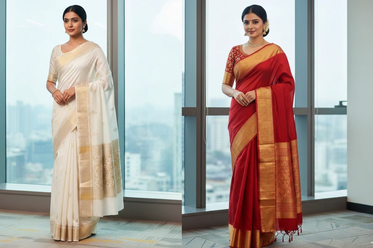 seedha palu drape saree