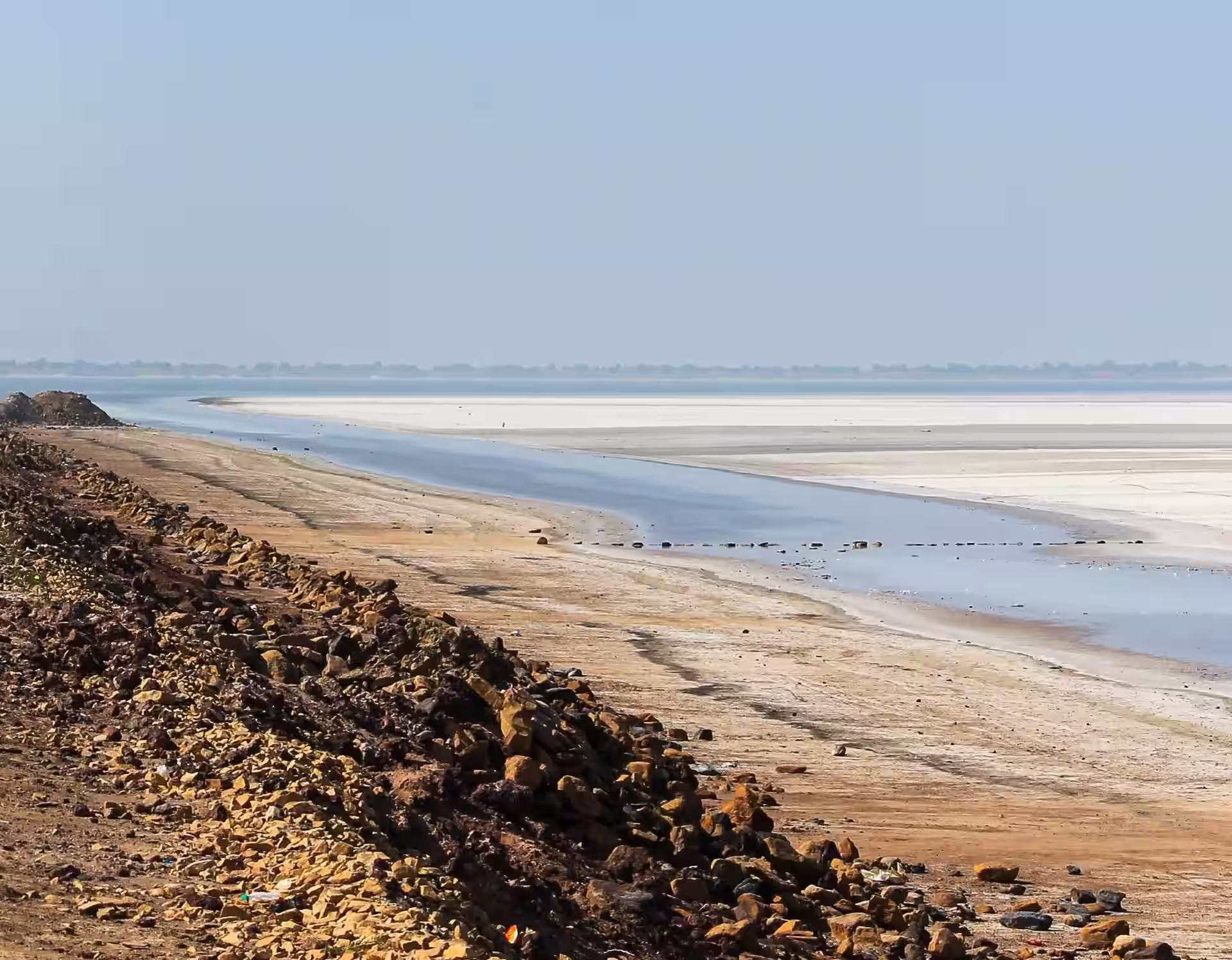 Coastal landscape of Gujarat with sandy beach and Arabian Sea