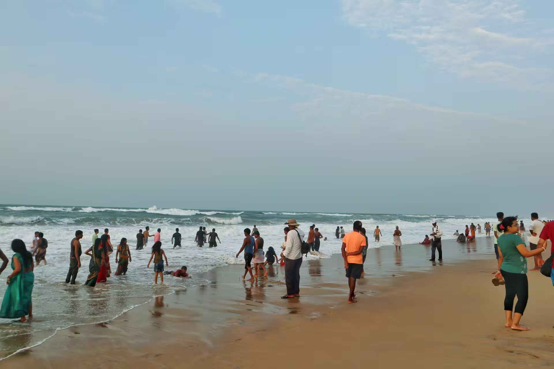 Puri Beach along the Bay of Bengal in Odisha
