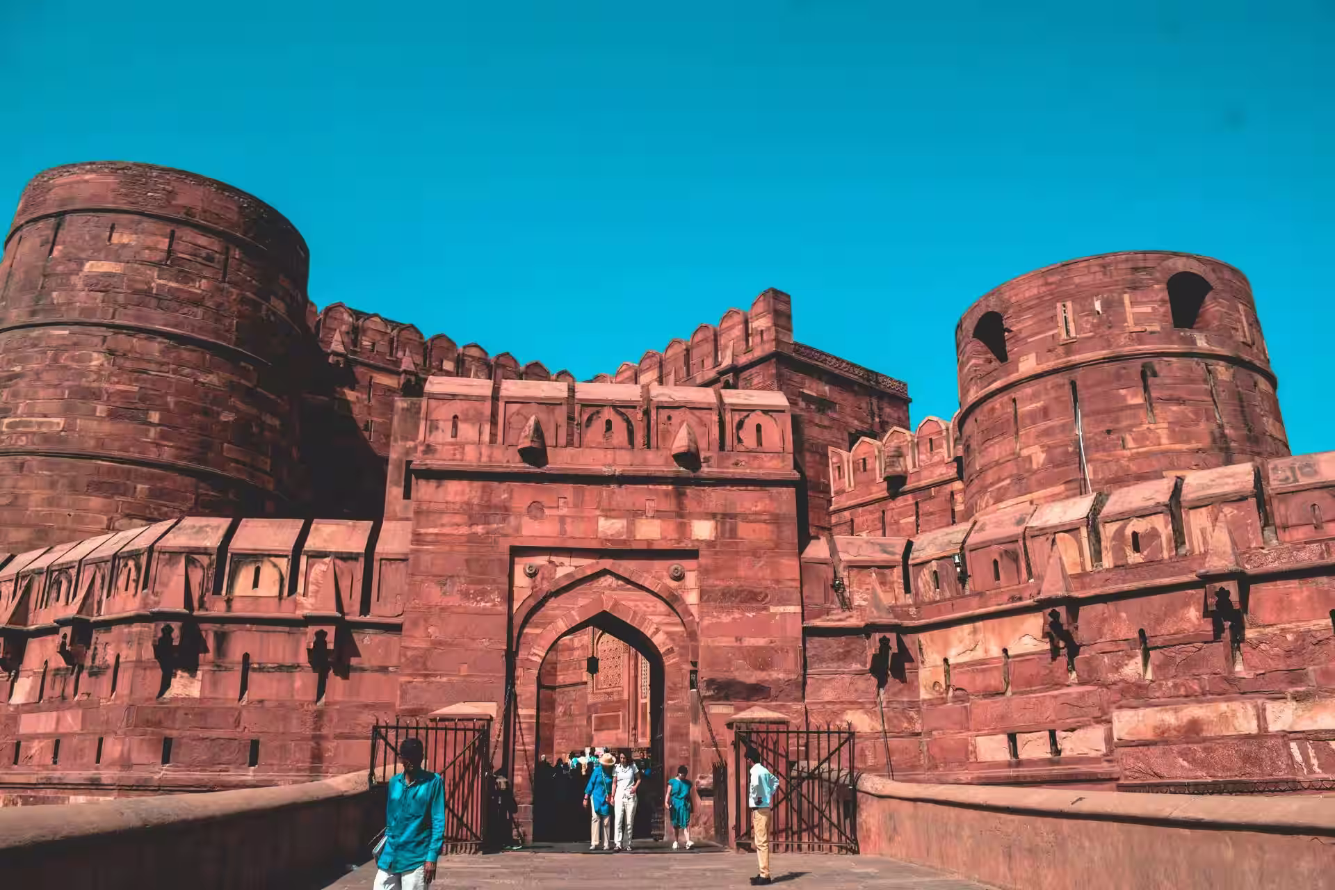 Red sandstone Agra Fort in Uttar Pradesh