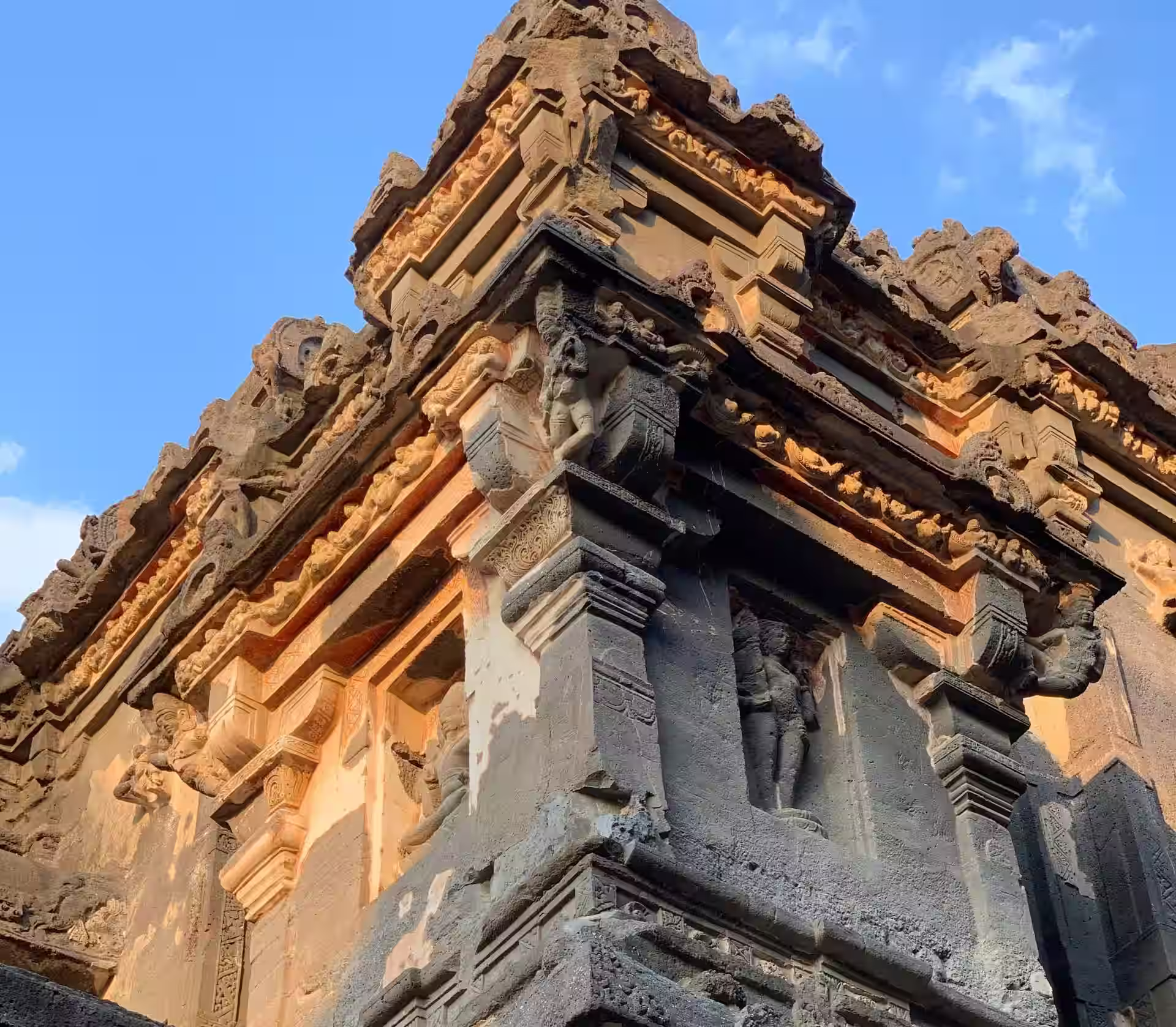 Rock cut Ajanta Caves in Maharashtra India