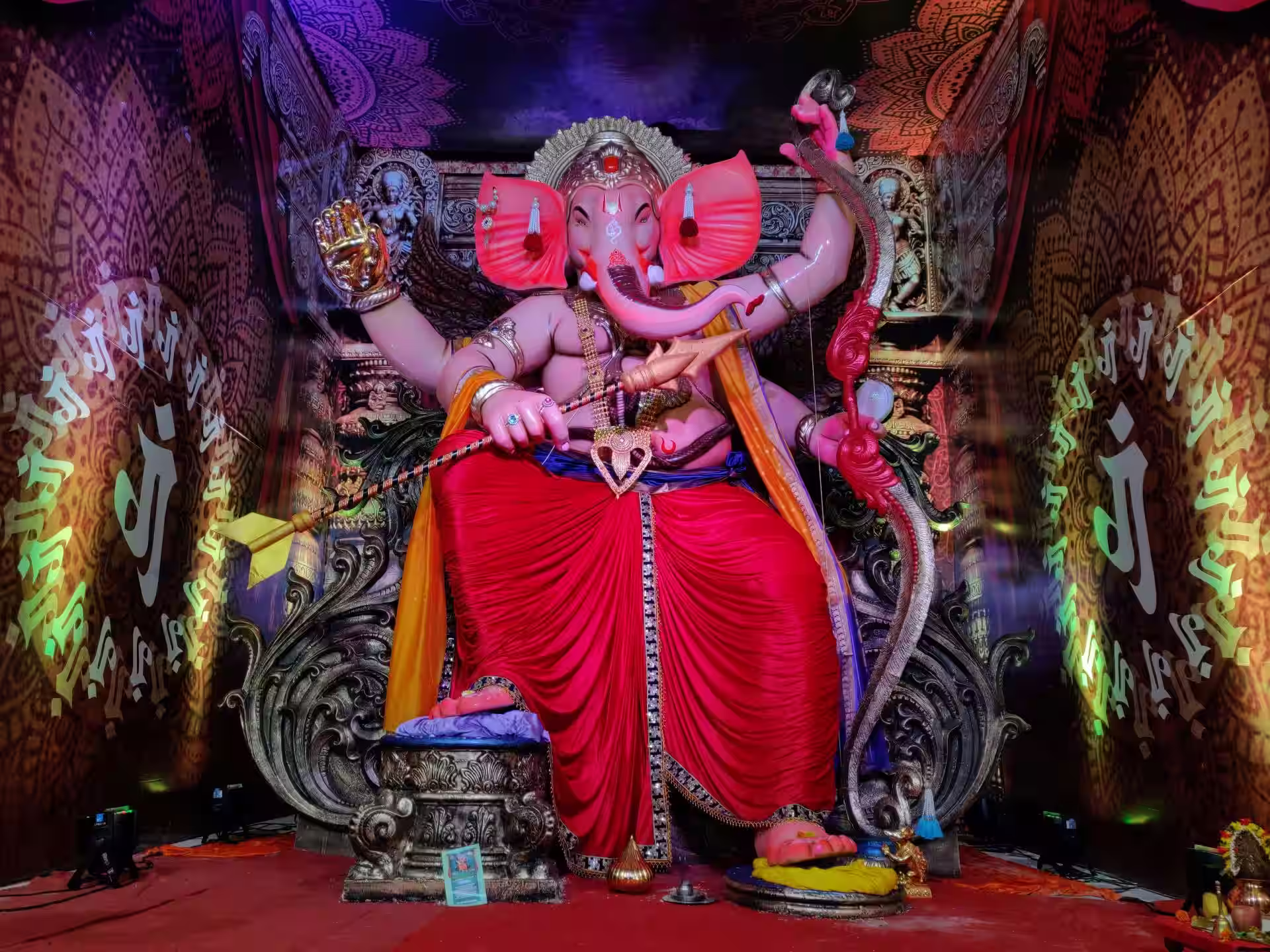 Ganesh Chaturthi Maharashtra Festival Ganesh idol during Ganesh Chaturthi celebration