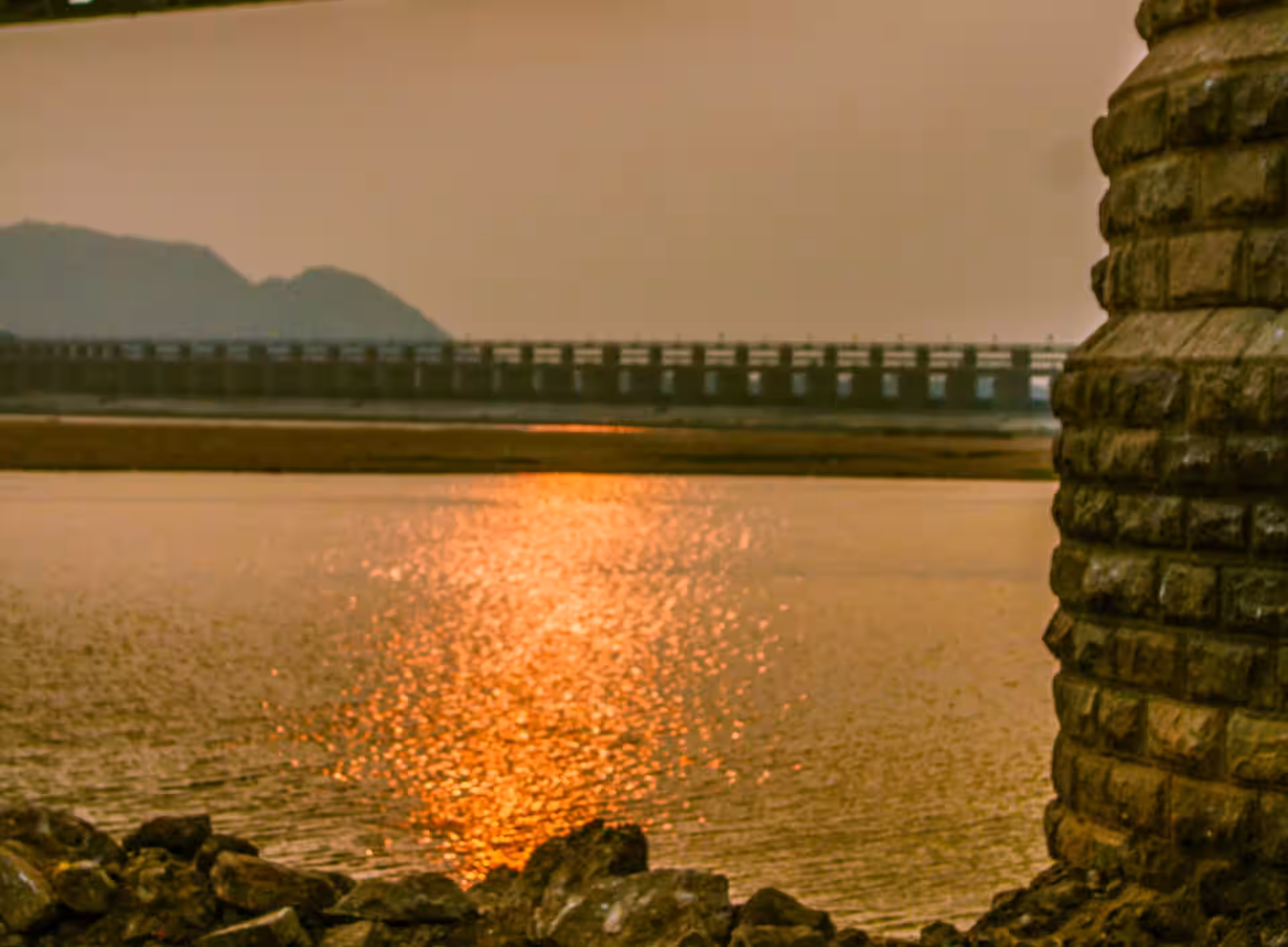 Krishna River flowing near Vijayawada
