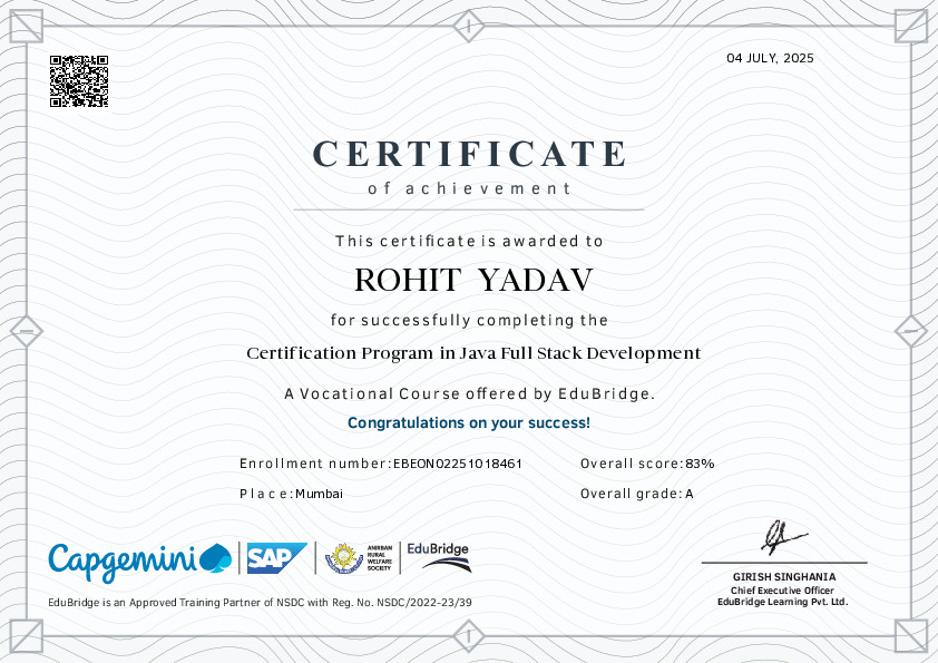 certificate details