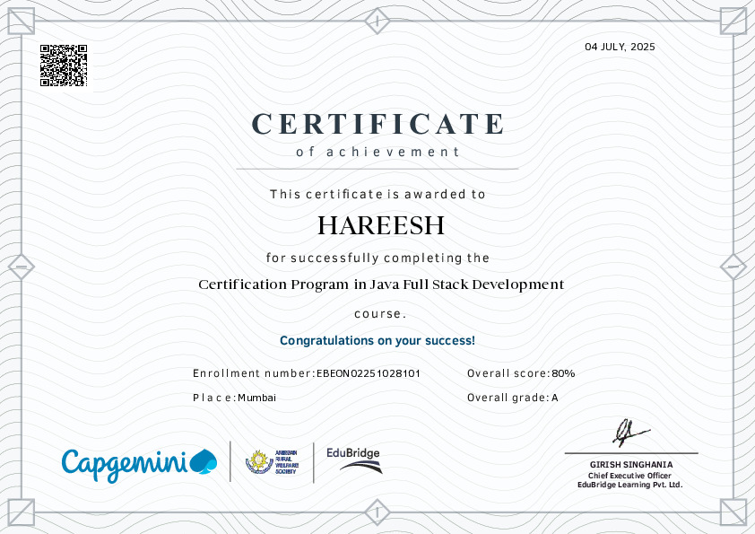 certificate details