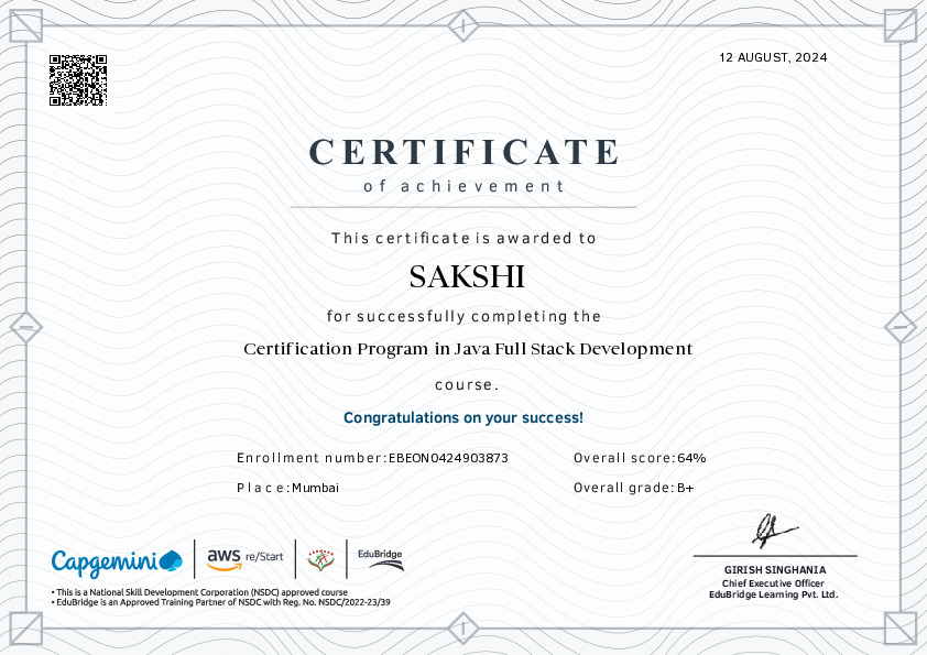 certificate details
