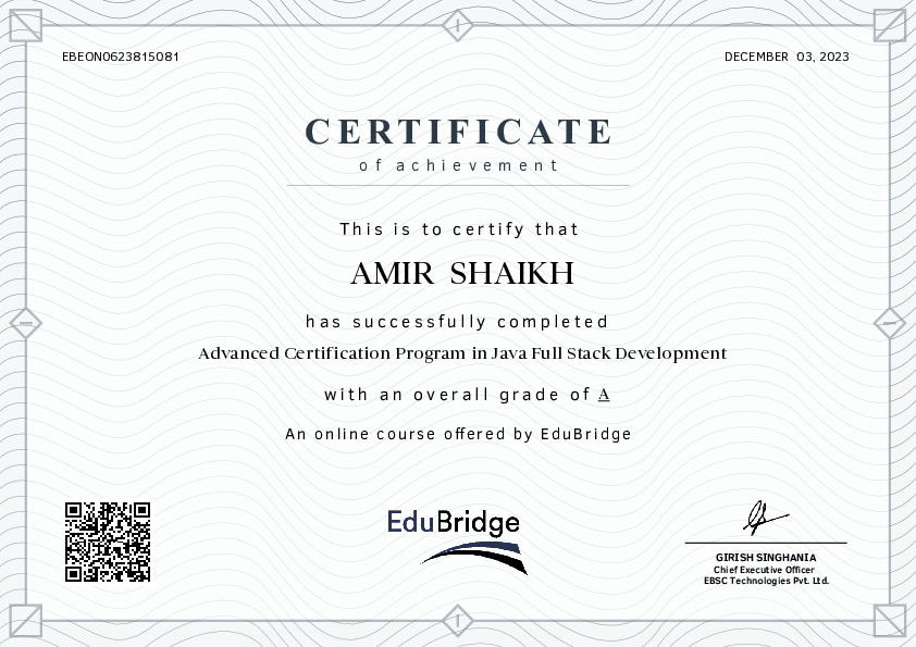 certificate details