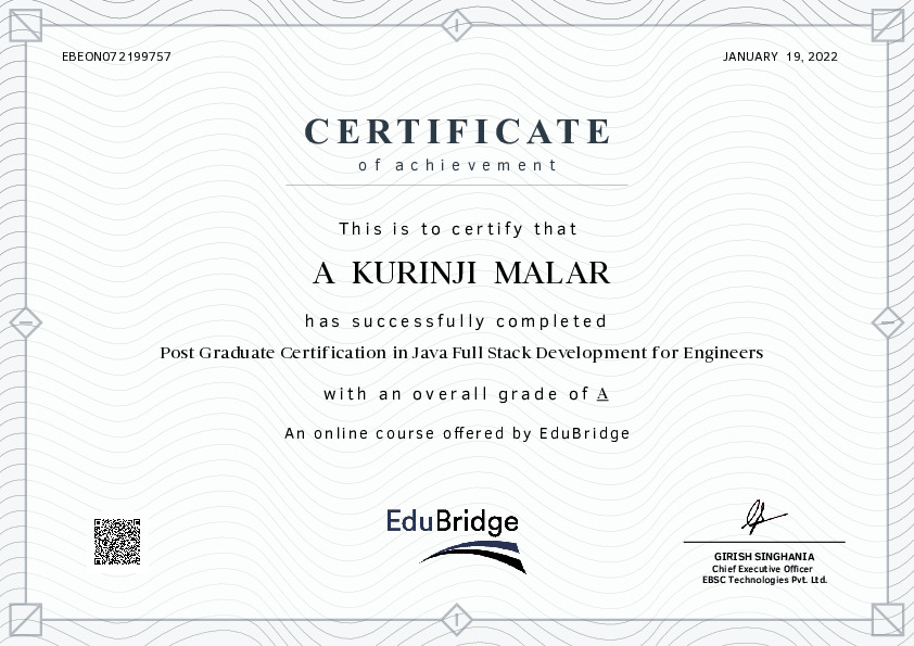 certificate details