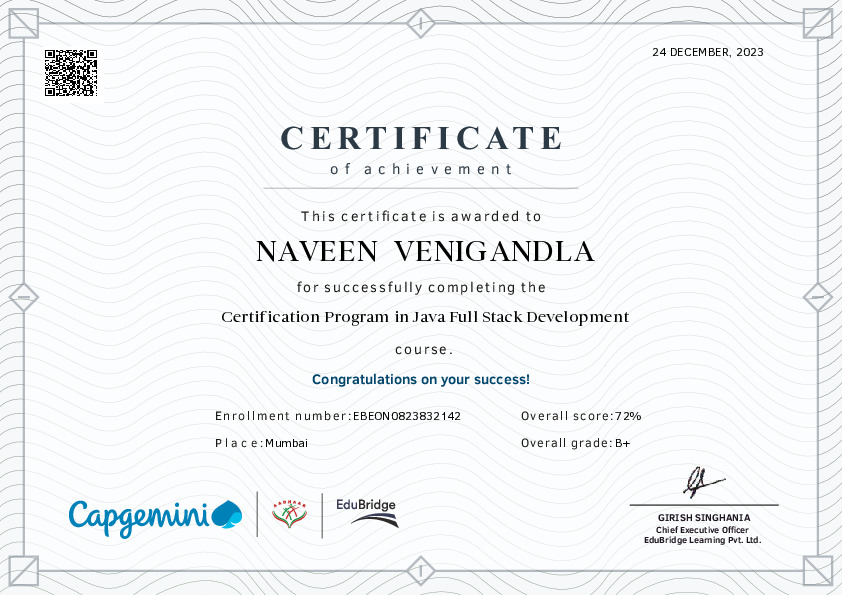 certificate details