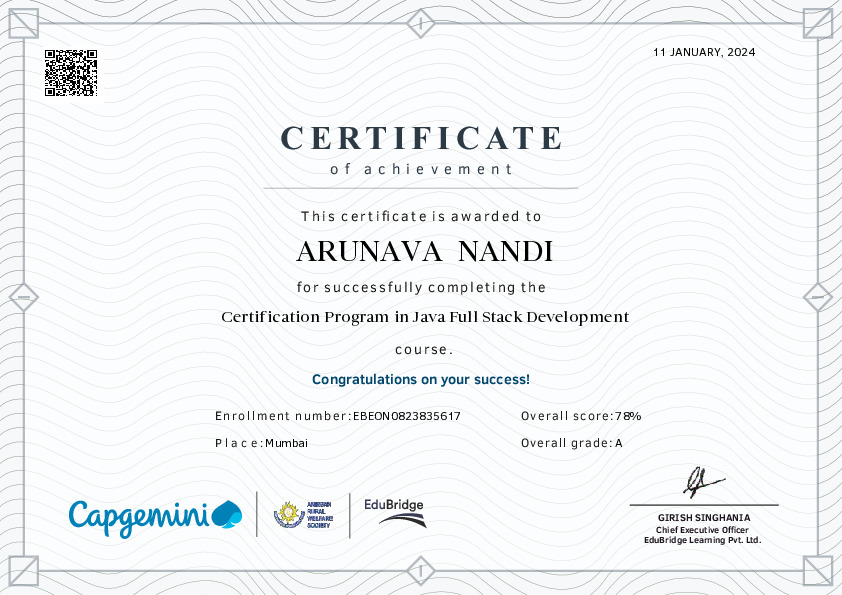 certificate details