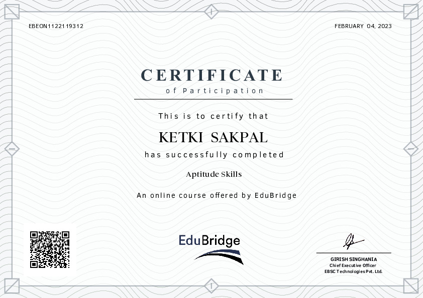 certificate details