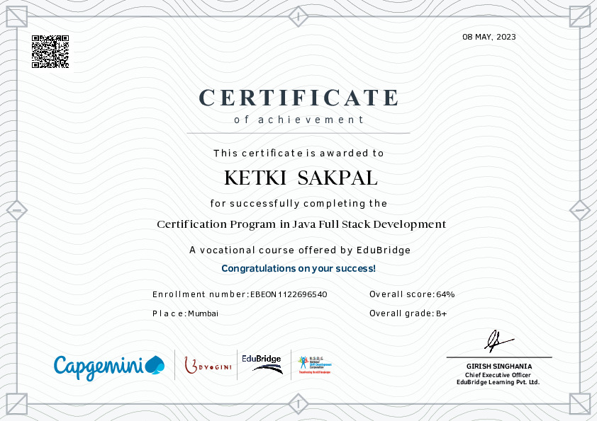 certificate details