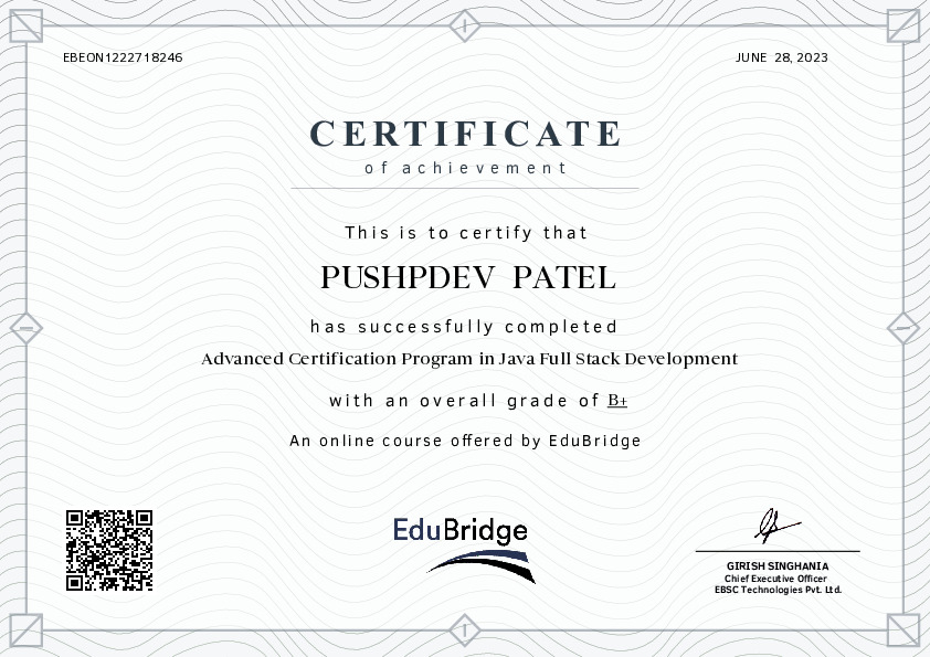 certificate details