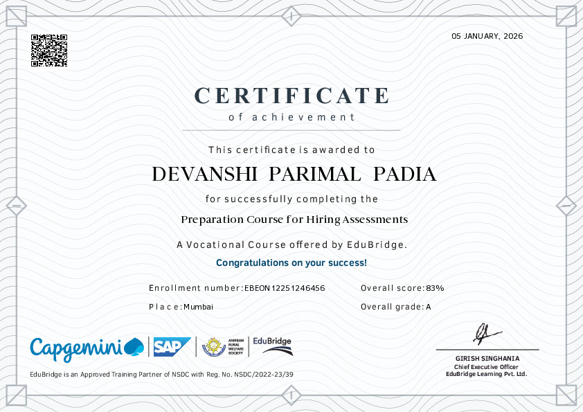 certificate details