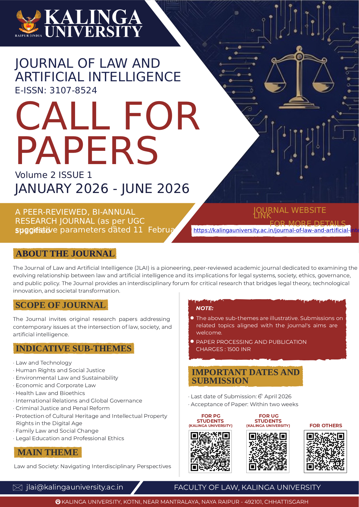 Call for Papers Volume II, Issue 1