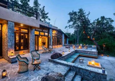Kanha Earth Lodge Outside Seating Area