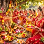 वट सावित्री व्रत में महिलाएं बरगद के वृक्ष की पूजा करती हुई